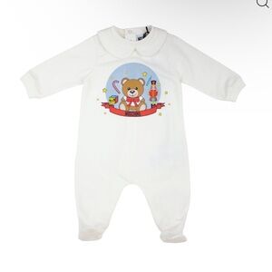 Moschino White Bear Graphic Kids Footie